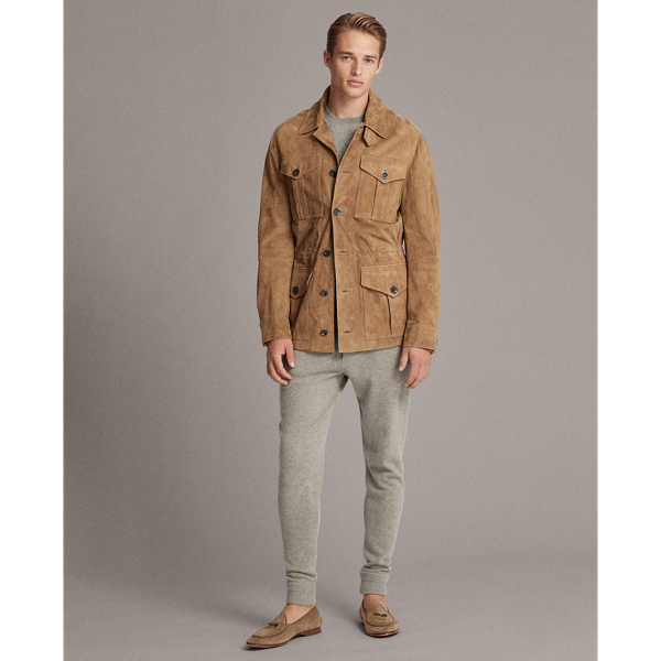 Porcini Merton Nubuck Leather Jacket Purple Label 4