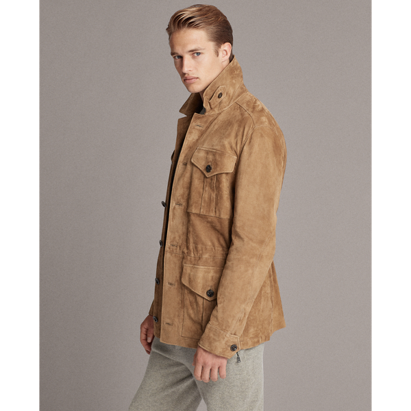 Porcini Merton Nubuck Leather Jacket Purple Label 5