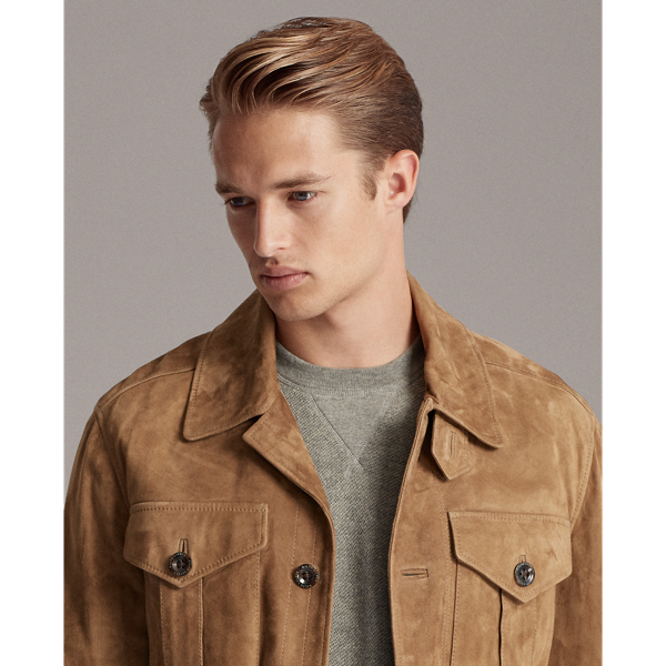 Porcini Merton Nubuck Leather Jacket Purple Label 7