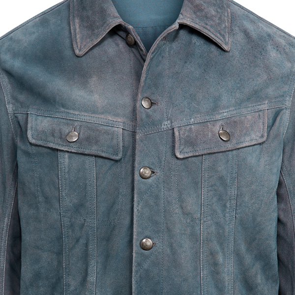 Chambray Clifton Suede Trucker Jacket Purple Label 9