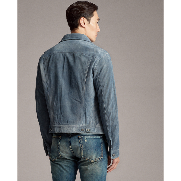 Chambray Clifton Suede Trucker Jacket Purple Label 6