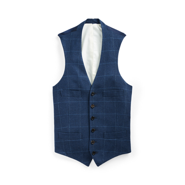 Windowpane Silk-Cotton Vest Purple Label em 1