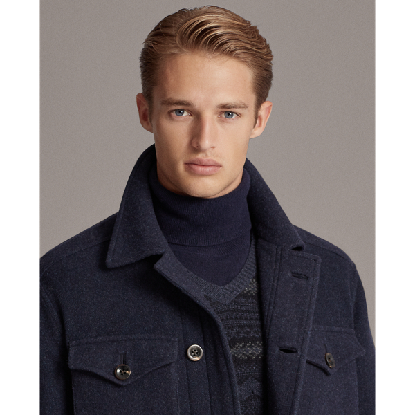 Navy/Grey Mapleton Merino Wool Jacket Purple Label 7