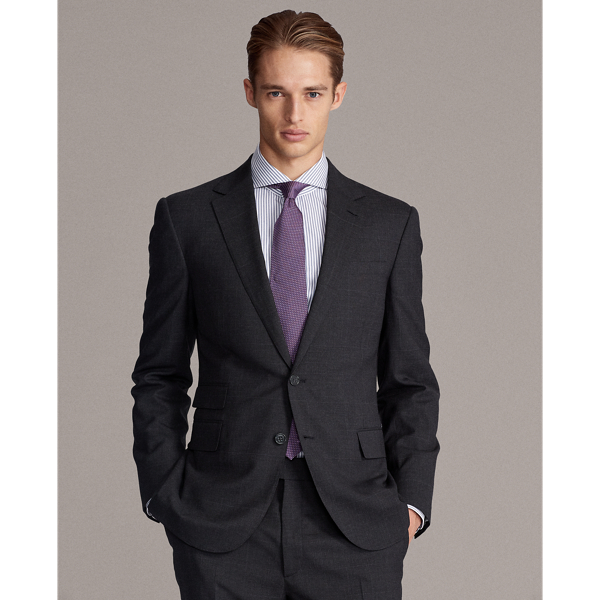 Charcoal Gregory Glen Plaid Wool Suit Purple Label 4