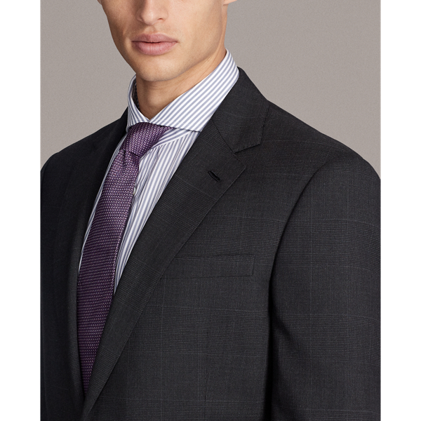 Charcoal Gregory Glen Plaid Wool Suit Purple Label 7