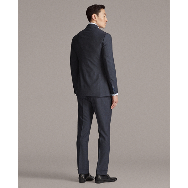 Navy And Blue And Black Kent Glen Plaid Wool Twill Suit Purple Label 5