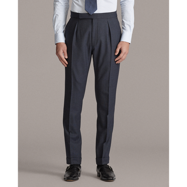 Navy And Blue And Black Kent Glen Plaid Wool Twill Suit Purple Label 8