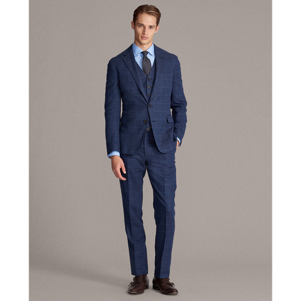 Blue With Light Blue Hadley Windowpane Suit Jacket Purple Label 4