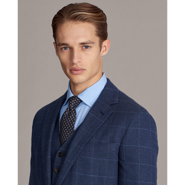 Blue With Light Blue Hadley Windowpane Suit Jacket Purple Label 7