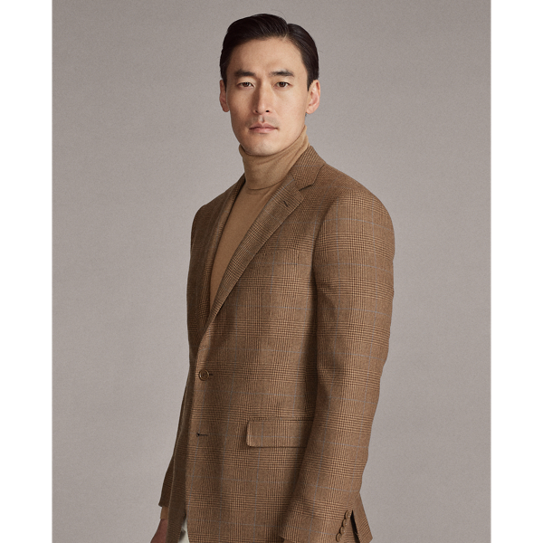 Brown/Light Blue Handmade Cashmere Sport Coat Purple Label 5