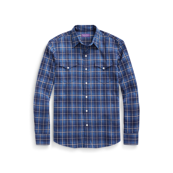 Camicia western scozzese in twill Purple Label in 1
