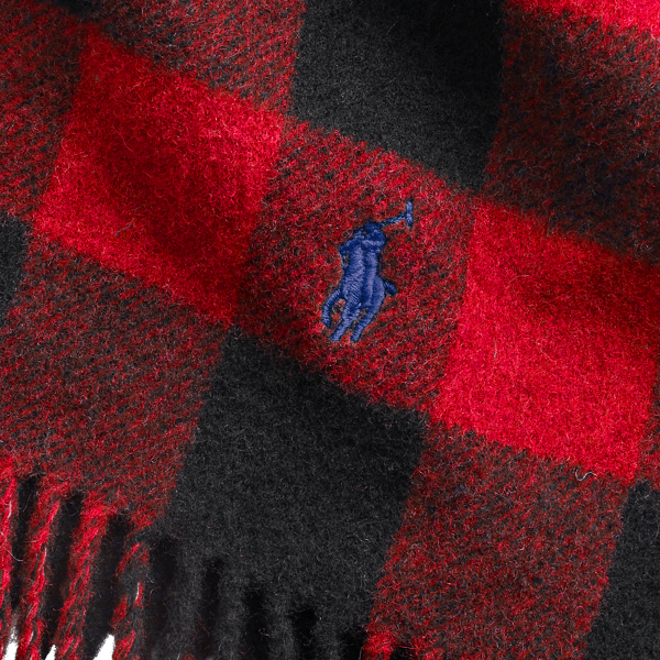 Red Reversible Buffalo Check Scarf Polo Ralph Lauren 2