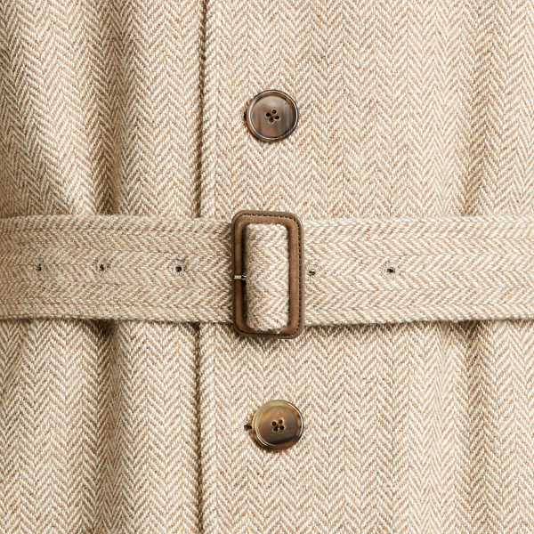 Light Brown And Cream Herringbone Balmacaan Topcoat Purple Label 7