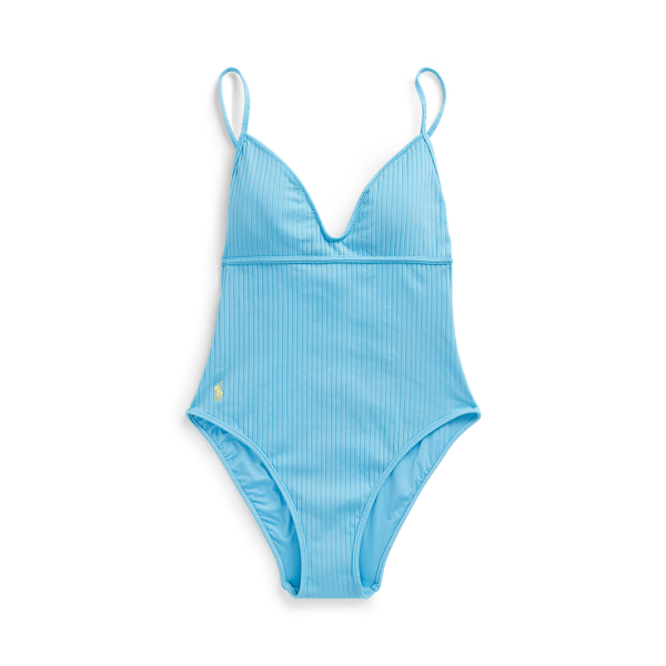 Blue Crush Ribbed One-Piece Swimsuit Polo Ralph Lauren 2