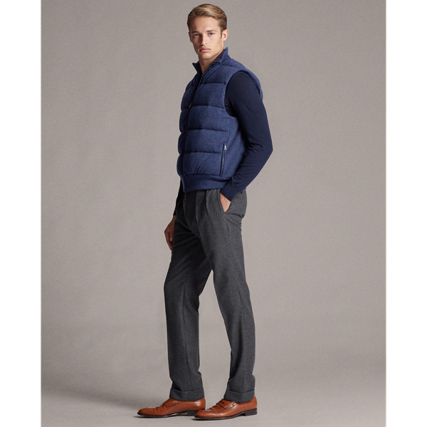 Squadron Blue Heather Merino-Cashmere Down Gilet Purple Label 4