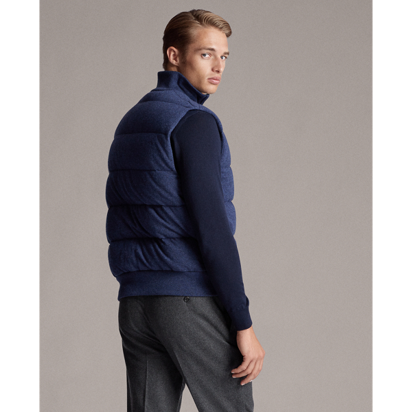 Squadron Blue Heather Merino-Cashmere Down Gilet Purple Label 6
