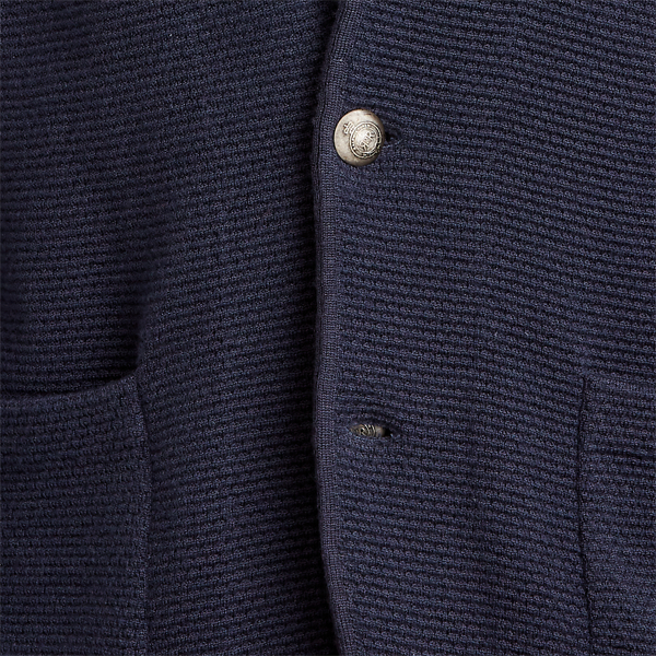 Classic Chairman Navy Wool-Cashmere Cardigan Purple Label 7
