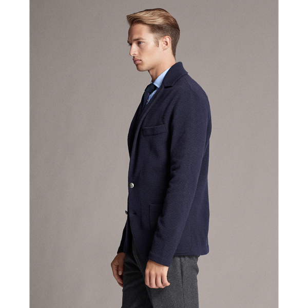 Classic Chairman Navy Wool-Cashmere Cardigan Purple Label 4