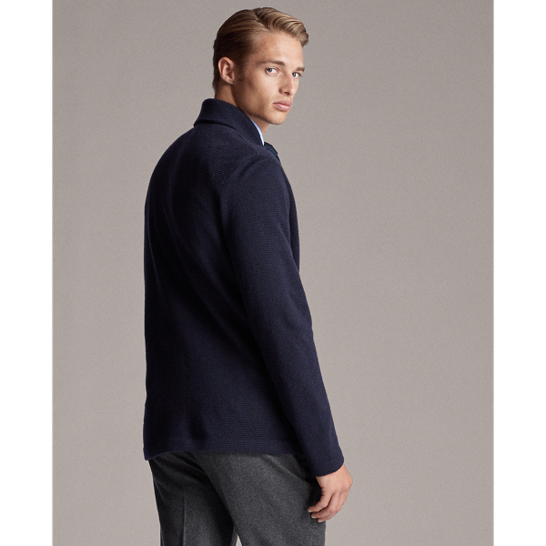 Classic Chairman Navy Wool-Cashmere Cardigan Purple Label 5