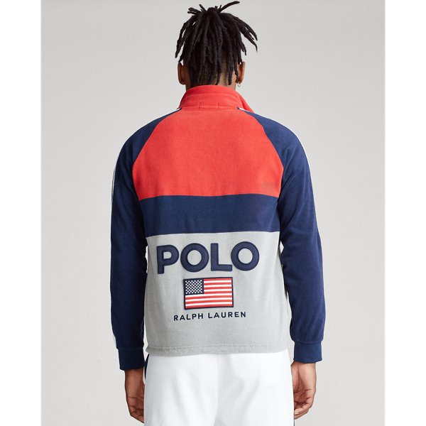 Polo Sport Red Multi Polo Shield Fleece Sweatshirt Polo Ralph Lauren 4