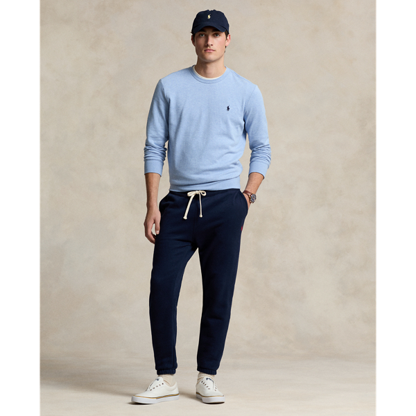 Luxuri&ouml;ser Rundhalspullover aus Jersey Polo Ralph Lauren in Inselblau meliert 4