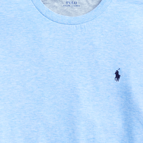 Luxuri&ouml;ser Rundhalspullover aus Jersey Polo Ralph Lauren in Inselblau meliert 7