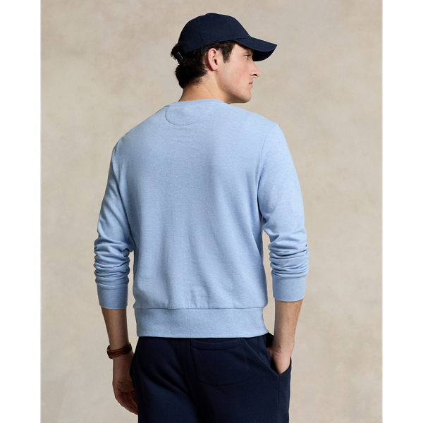 Luxuri&ouml;ser Rundhalspullover aus Jersey Polo Ralph Lauren in Inselblau meliert 5