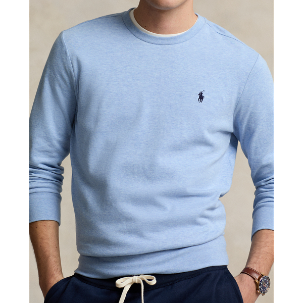 Luxuri&ouml;ser Rundhalspullover aus Jersey Polo Ralph Lauren in Inselblau meliert 6