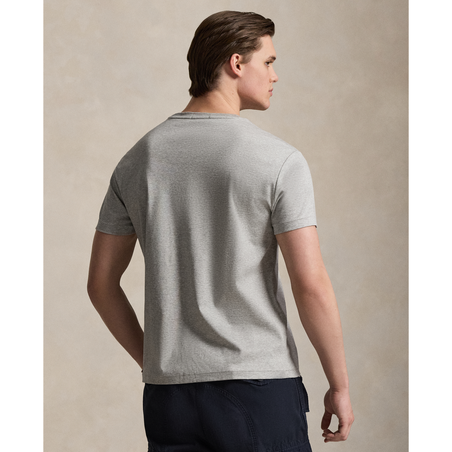 Мужская футболка Ralph Lauren Classic Fit Soft Cotton Crewneck, цвет: Меланжевый, вариант 1 — фото 2