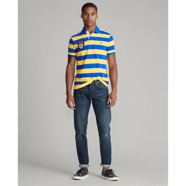Cruise Royal/Gold Bugle Custom Slim Fit Mesh Polo Polo Ralph Lauren 4