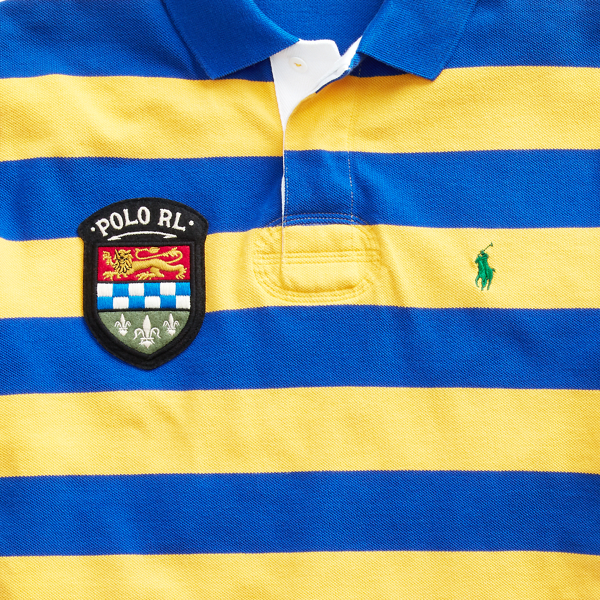 Cruise Royal/Gold Bugle Custom Slim Fit Mesh Polo Polo Ralph Lauren 8