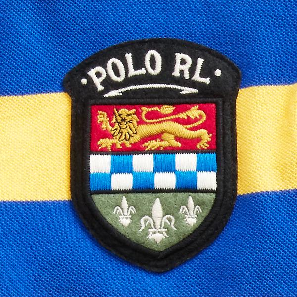 Cruise Royal/Gold Bugle Custom Slim Fit Mesh Polo Polo Ralph Lauren 9