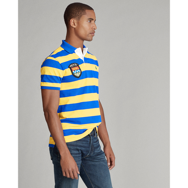 Cruise Royal/Gold Bugle Custom Slim Fit Mesh Polo Polo Ralph Lauren 5