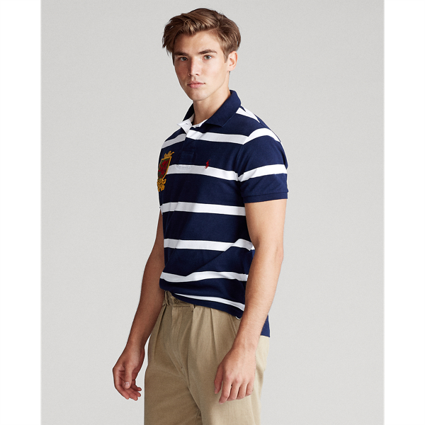 Cruise Navy/Cls Oxford Wh Custom Slim Fit Mesh Polo Polo Ralph Lauren 4