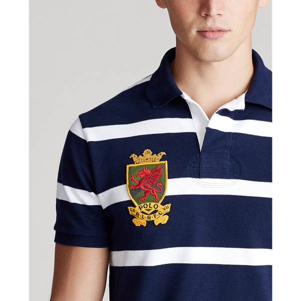 Cruise Navy/Cls Oxford Wh Custom Slim Fit Mesh Polo Polo Ralph Lauren 6