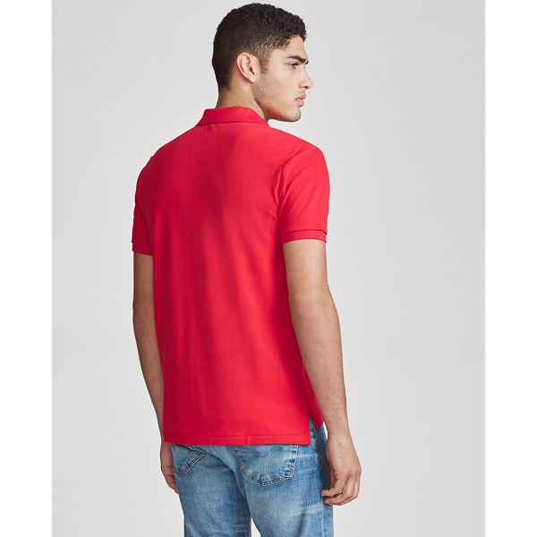 Custom-Slim-Fit Piqu&eacute;-Polohemd mit Bear Polo Ralph Lauren in RL 2000 Red Usa Bear 6