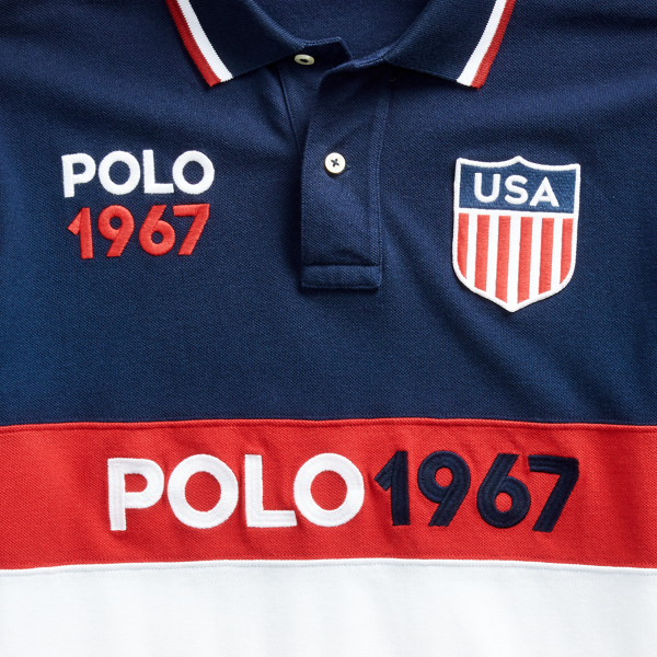 Cruise Navy Multi Custom Slim Fit Shield Polo Polo Ralph Lauren 7