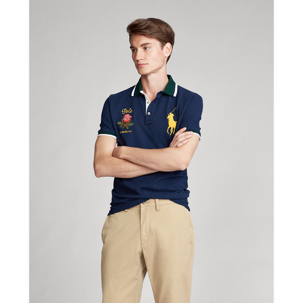 Cruise Navy Custom Slim Fit Mesh Polo Polo Ralph Lauren 4
