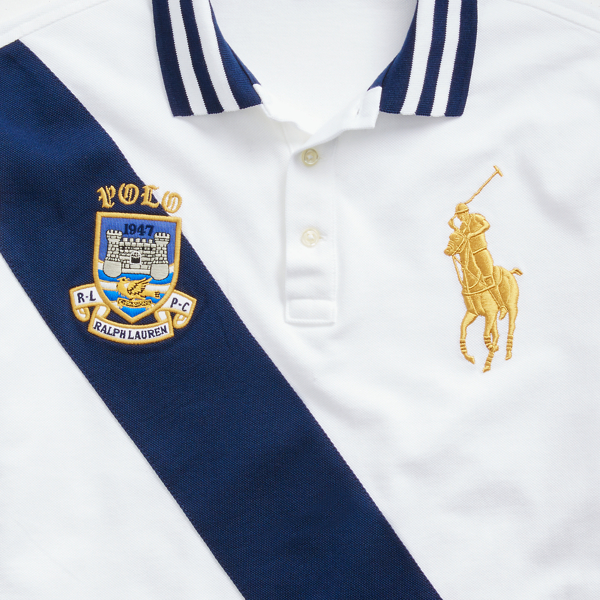 White Custom Slim Fit Mesh Polo Polo Ralph Lauren 7