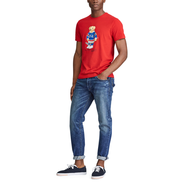 RL 2000 Red Usa Bear Custom Slim Fit Bear T-Shirt Polo Ralph Lauren 2