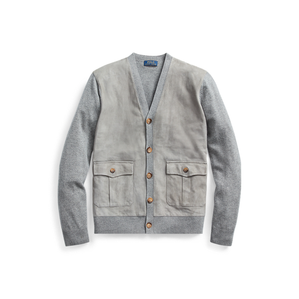 Cardigan in lana merino e camoscio Polo Ralph Lauren in 1
