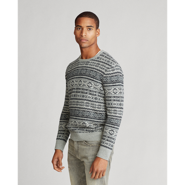 Grey Fairisle Fair Isle Cotton-Blend Jumper Polo Ralph Lauren 4