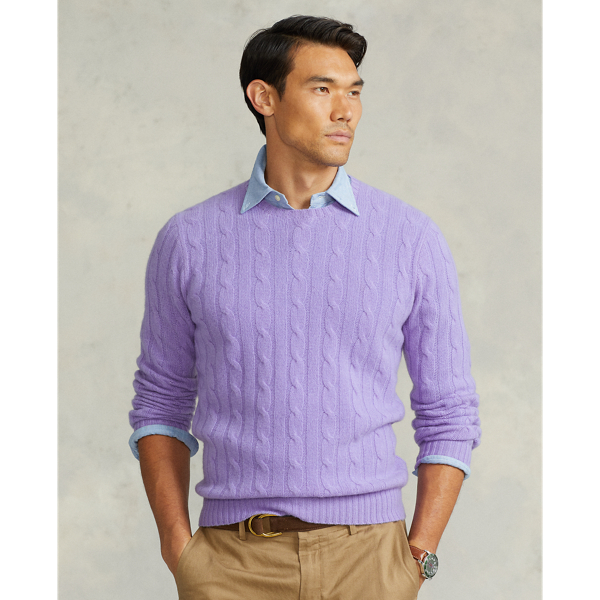 Maidstone Purple Heather The Iconic Cable-Knit Cashmere Sweater Polo Ralph Lauren 1