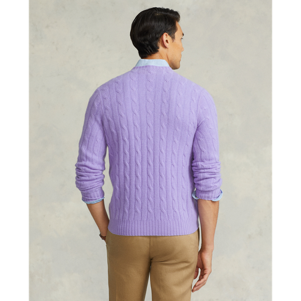 Maidstone Purple Heather The Iconic Cable-Knit Cashmere Sweater Polo Ralph Lauren 5