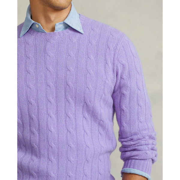 Maidstone Purple Heather The Iconic Cable-Knit Cashmere Sweater Polo Ralph Lauren 6