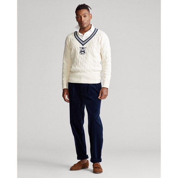 Cream/Newport Navy Embroidered Cricket Jumper Polo Ralph Lauren 3