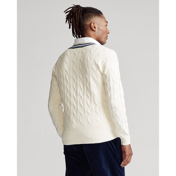 Cream/Newport Navy Embroidered Cricket Jumper Polo Ralph Lauren 4