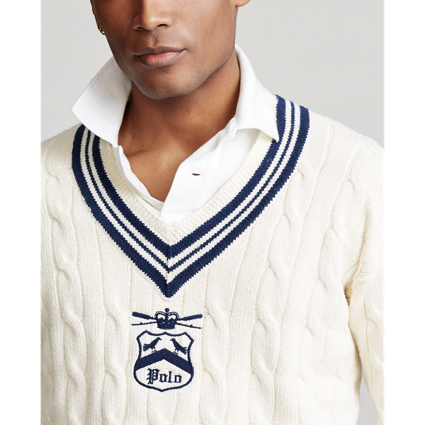Cream/Newport Navy Embroidered Cricket Jumper Polo Ralph Lauren 5