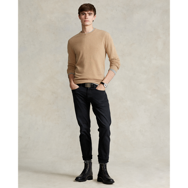Camel Melange Washable Cashmere Crewneck Sweater Polo Ralph Lauren 4
