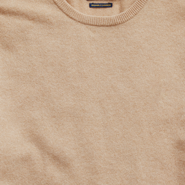 Camel Melange Washable Cashmere Crewneck Sweater Polo Ralph Lauren 7